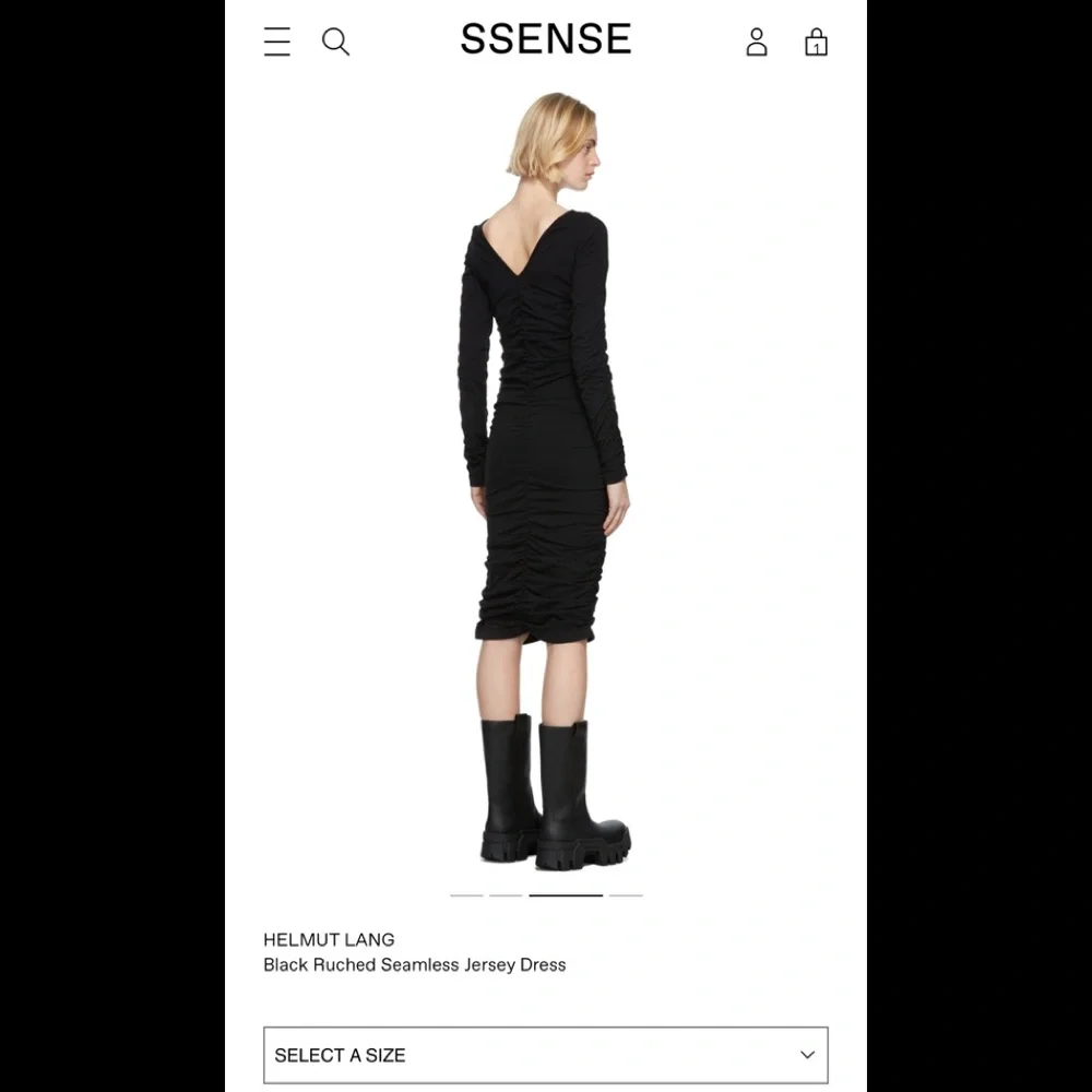 Helmut Lang
Black Ruched Seamless Jersey Dress - Picture 2 of 2